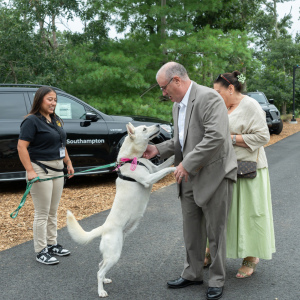 ARF\'s Melanie Marin and Alexa greeting guests. Photo by Mark Kopko Photography.