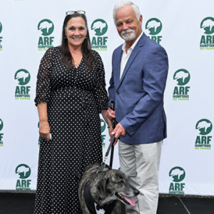 Joanne and Brian Kwiatkowski with former ARFan Sulu. Photo by Andrew Werner.