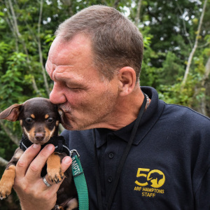 ARF\'s Justin Morris with Presley. Photo by Kristin L. Gray Photography.