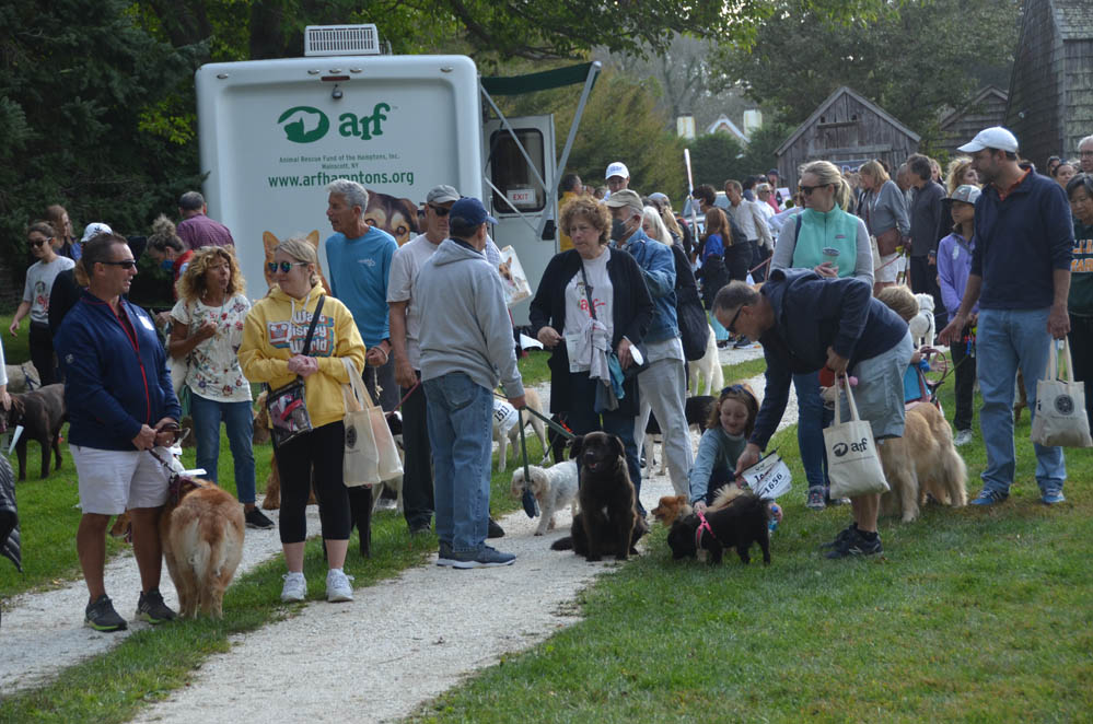 The crowd gathers at Mulford Farm in East Hampton.