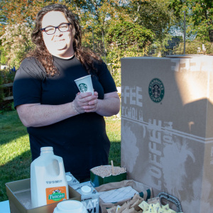 Thank you, Starbucks for fueling the crowd before the walk! Photo by Lisa Tamburini.