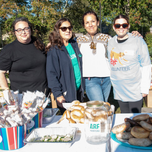 Starbucks\' Jessica Claiborne, with volunteers Rita Del Rey, Anita Heiser and Caroline Cochran. Photo by Lisa Tamburini.