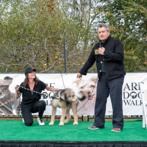 Lana Curtis and Toffee with Isaac Mizrahi. Photo by Lisa Tamburini.