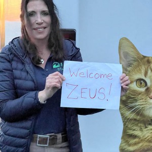 ARF's Cindy LeRoy welcomes Zeus!