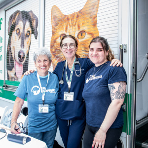 ARF volunteer Karin Barg, Dr. Jeanne Marin, and ARF's Sam Anikewich. Photo by Lisa Tamburini.