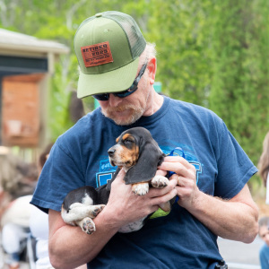 A man and his dog. Photo by Lisa Tamburini.