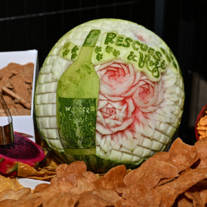 Rescues and Rose carved into a watermelon - how cool!