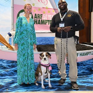 Meghan Bozek with Bo and ARF's Frank Hanna